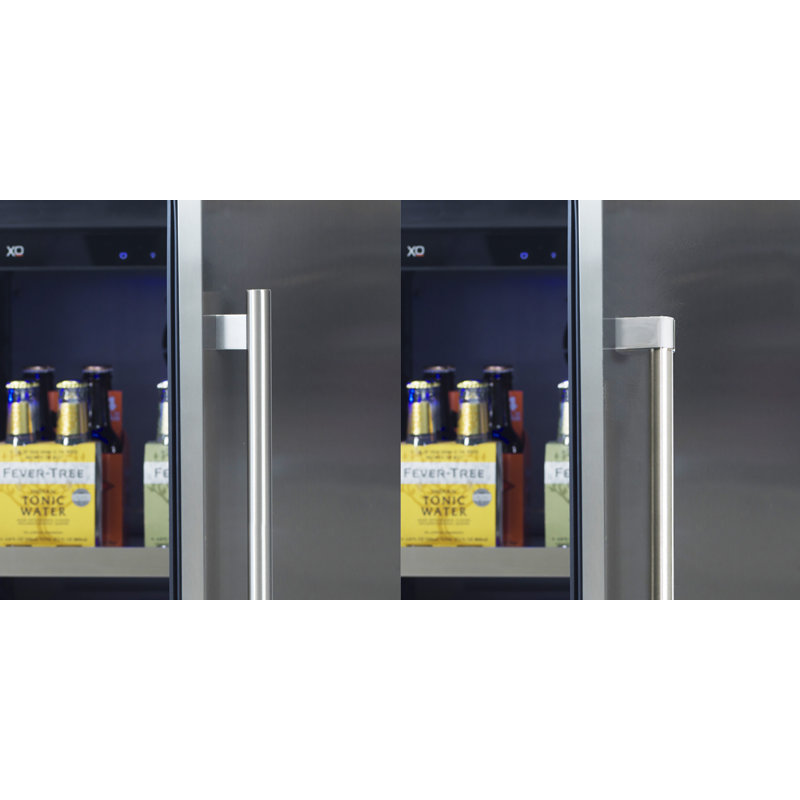 XO 24" 145 Cans 5.7 Cubic Feet Built-In Beverage Refrigerator with Wine Storage and with Glass Door, Right