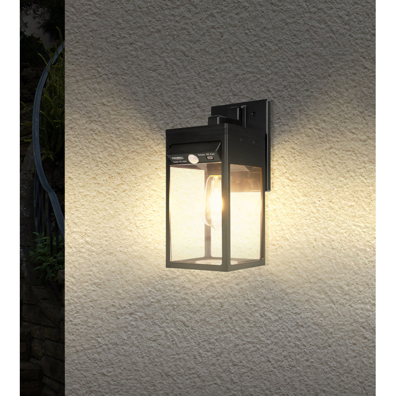 Jackilynn Solar Edison Bulb Wall Light Sconce with Motion Sensor