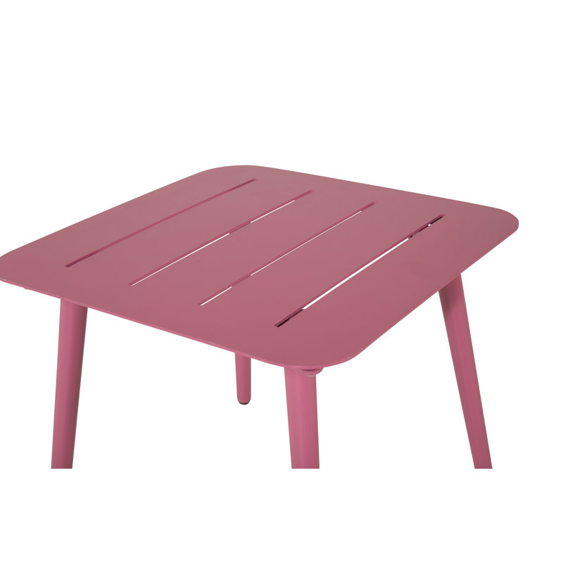 Gafnit Square Metal Outdoor Side Table , 40cm cm W 40cm cm D, Pink