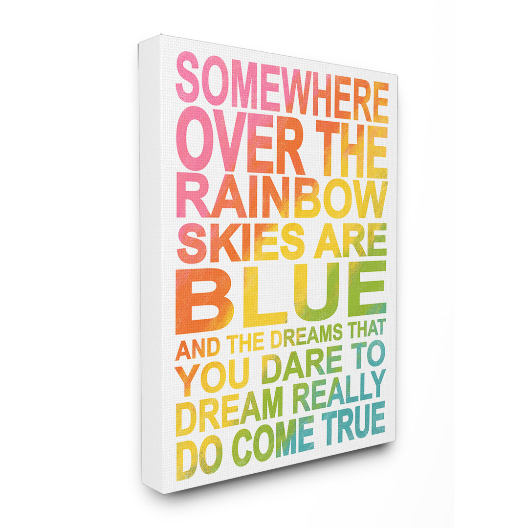 Gupton Somewhere Over Rainbow Ombre Textual Art on Canvas Viv + Rae™ 