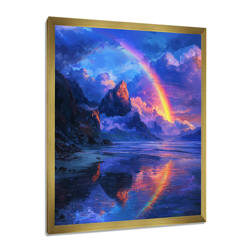 Lydd - paysages, art mural sur toile, H 40 po x l 30 po, Reproduction encadrée d'une seule photo, Or