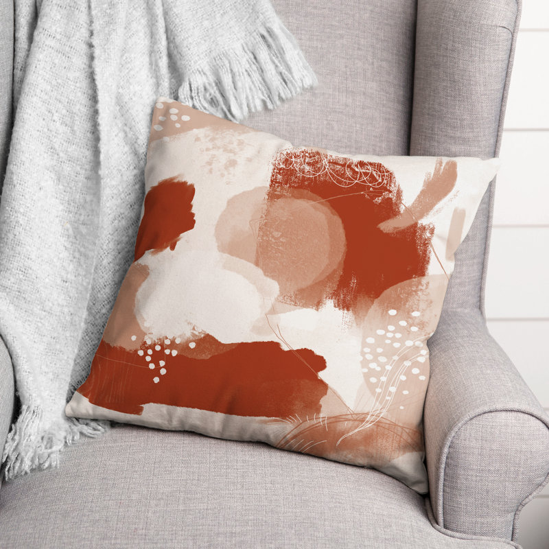 Housse et insert de coussin extérieur d'extérieur, Orange / Rouge