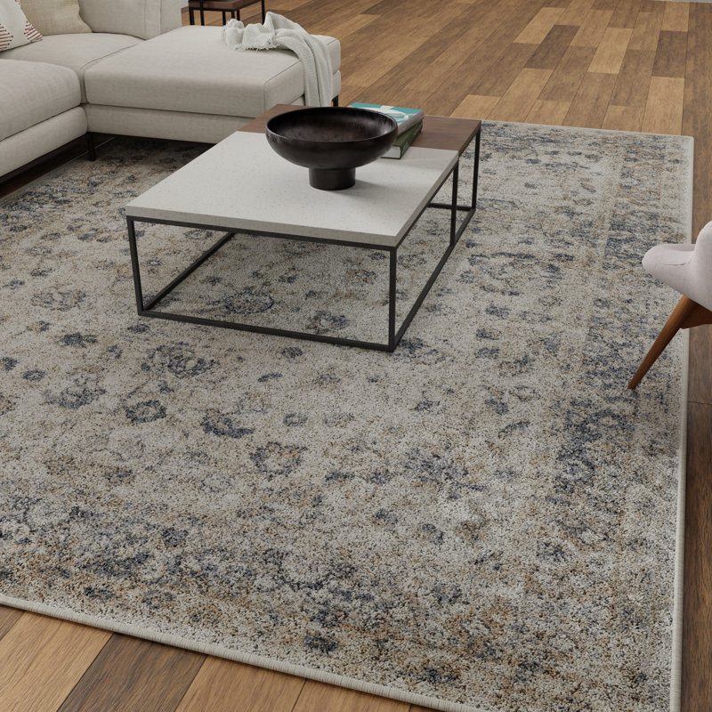 Tapis oriental en polypropylène tissé à la machine Aldonis, Rectangle 6 pi 7 po x 9 pi 2 po