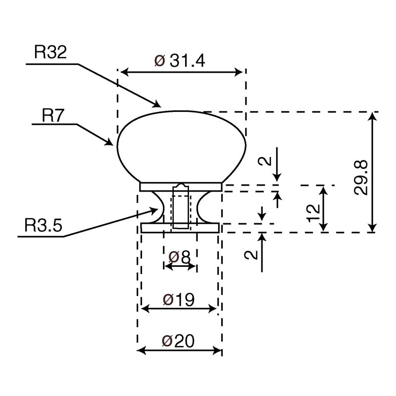 1 1/4" Diameter Round Knob