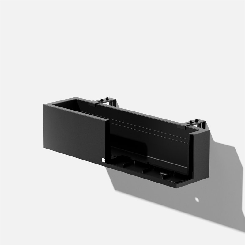 Block Series Railing Window Box Planter, Black