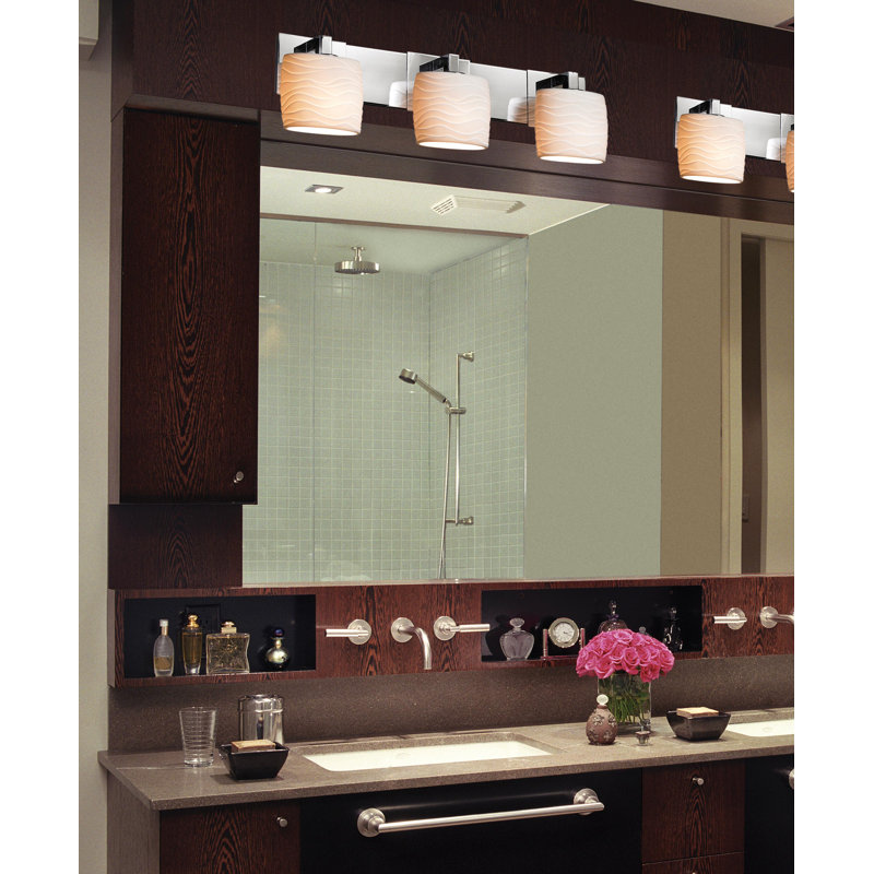 Éclairage pour meuble-lavabo 3 lumières Araea, Noir mat, Vagues
