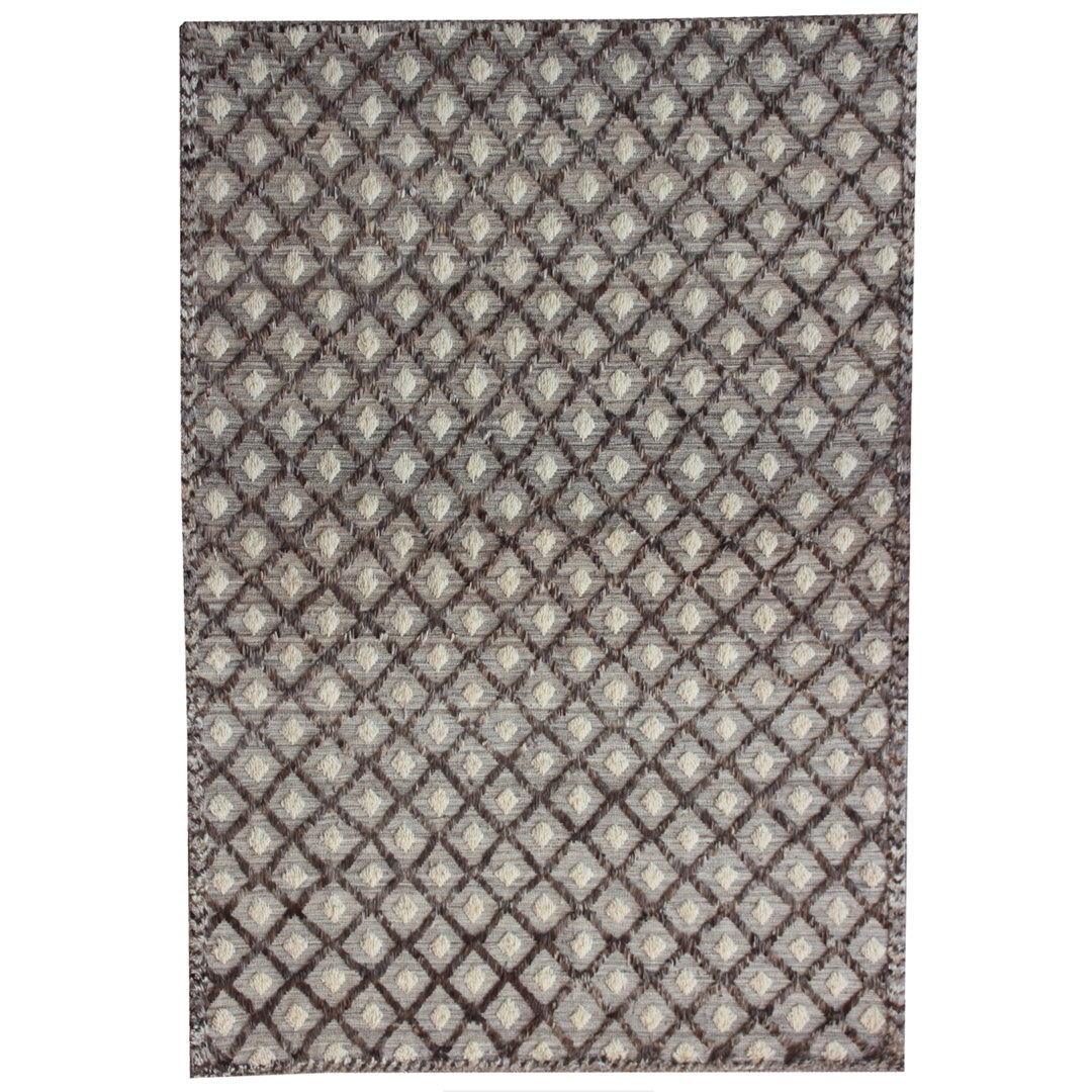 Geometric Hand Knotted 204cm X 301cm Area Rug