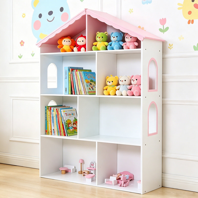 Kids Book Toy Display Freestanding Bookshelf,Kids Standard Bookcase, Storage Book Rack, Organizer Cabinet, Book Display