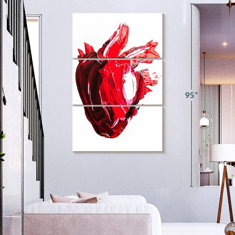 Kelan Abstract Human Heart, 57" H x 36" W