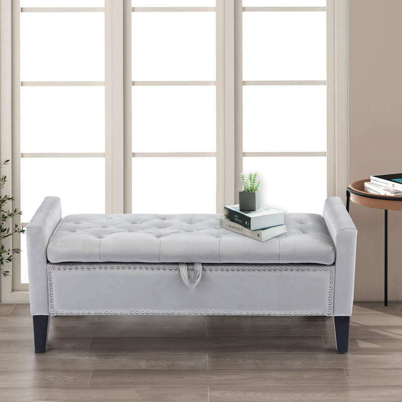 Repose-pieds Jeani 46 po Jeani, Gris clair