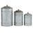Costillo 3 Piece Gray Metal Decorative Jars with Lids Set, 12", 9", 8"H-1301660555