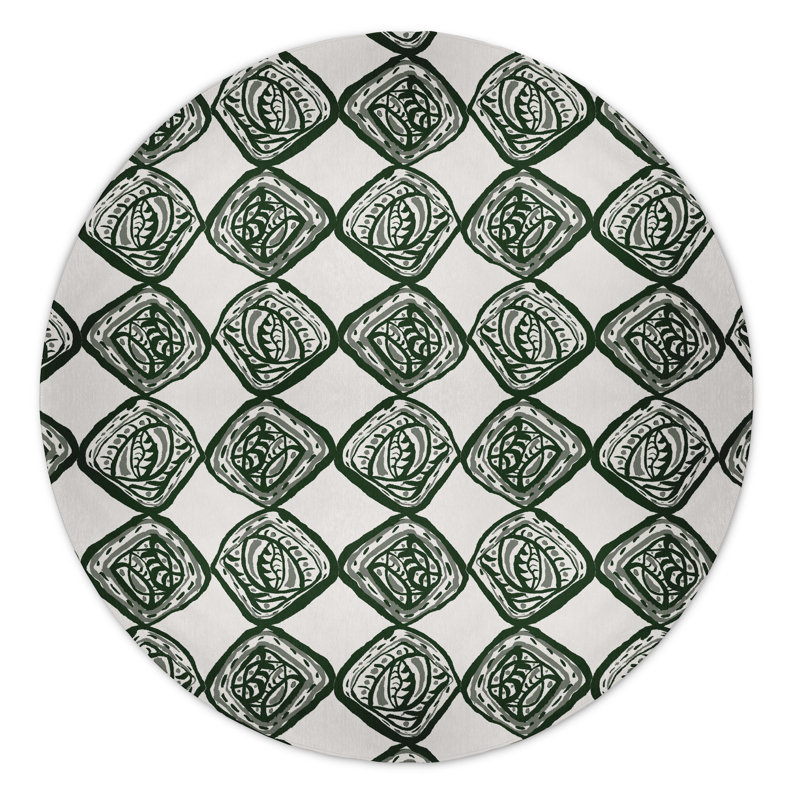 Safari Chenille Geometric Indoor Rug, Round 5'