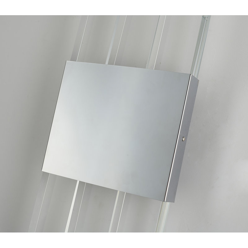 Applique murale 4 lumières DEL nickel brillant avec cristaux transparents