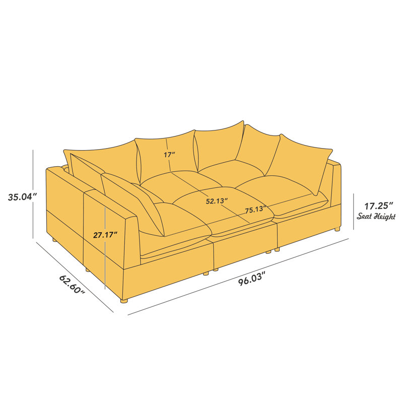 Yunet Upholstered Sectional, Olive Green Polyester