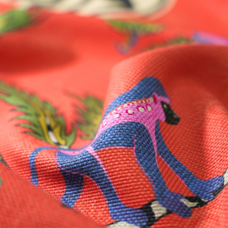 Monkey Palm Heavyweight Linen Fabric, Sunset