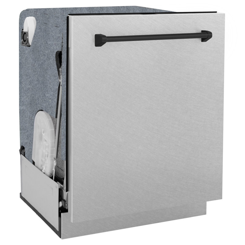 ZLINE Autograph Edition 24" Touch Control Tall Tub Dishwasher in Fingerprint Resistant Stainless Steel, Black