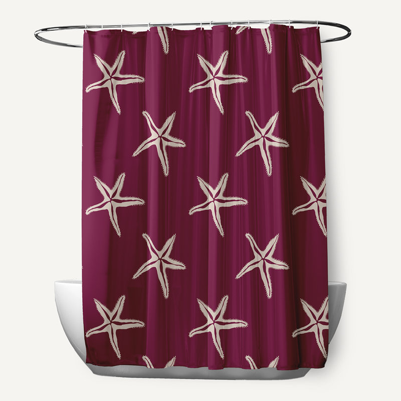 Rideau de douche Starfish, Rouge marron