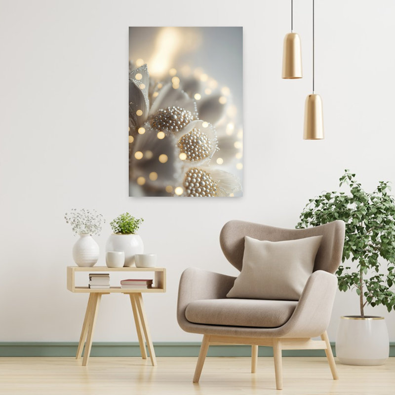 Pearl Blossom Dream Delicate Elegant Ethereal Flower Wall Art Print, 91.44cm H x 60.96cm W