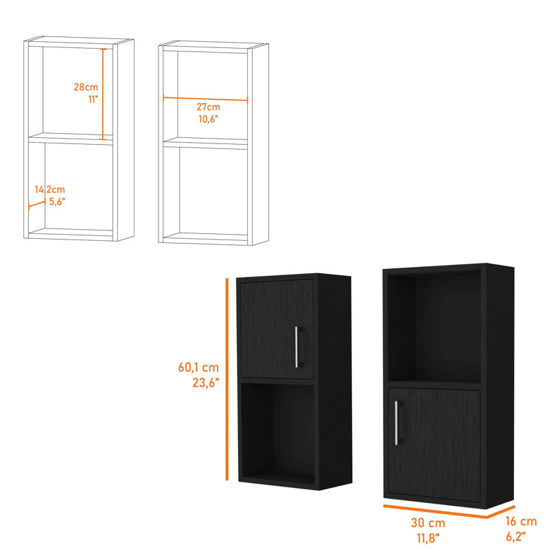 Open Shelf White Oak Bathroom Storage - Practical Accessory Stylish, Black