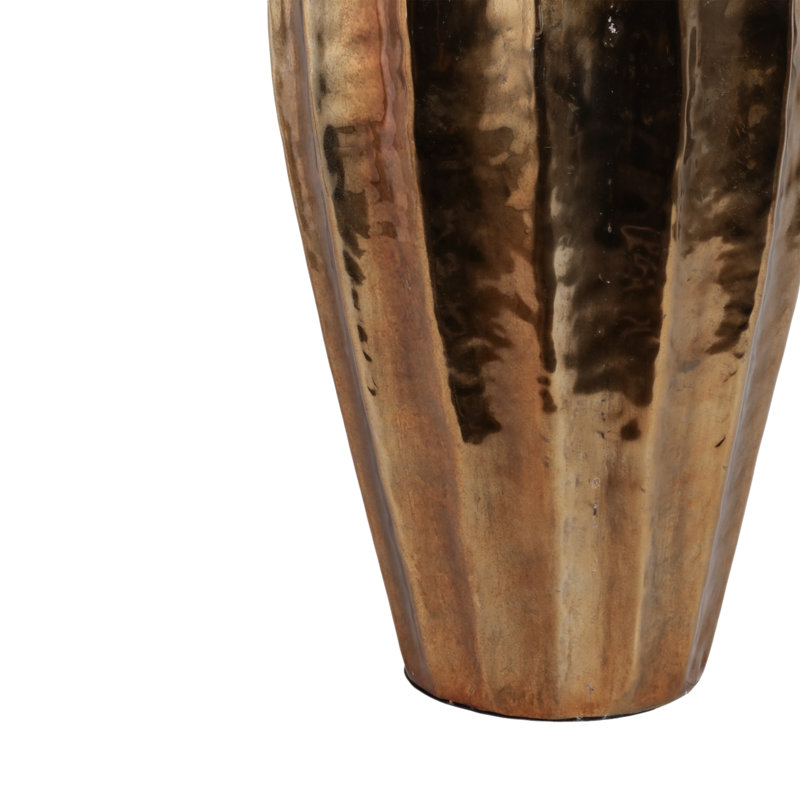 Vase de sol en métal Laynette pour décoration intérieure - Grand vase décoratif pour salon et table - 35 po, doré