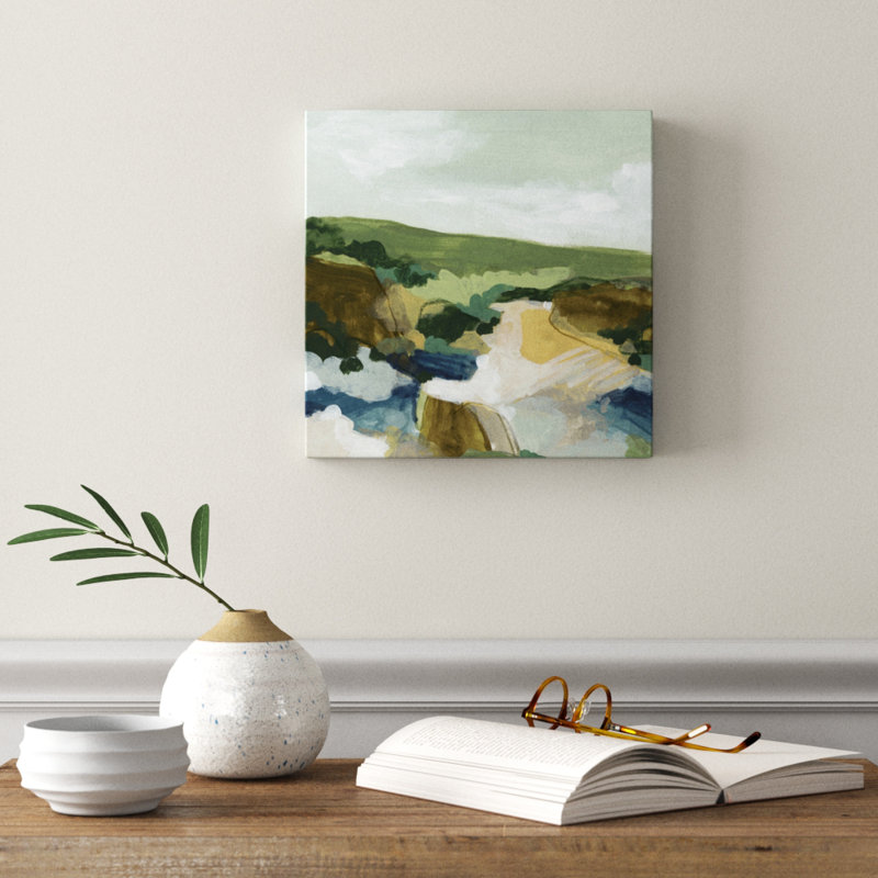 Plein Air Primitive I by June Erica Vess - Wrapped Canvas Painting, 30cm H x 30cm W