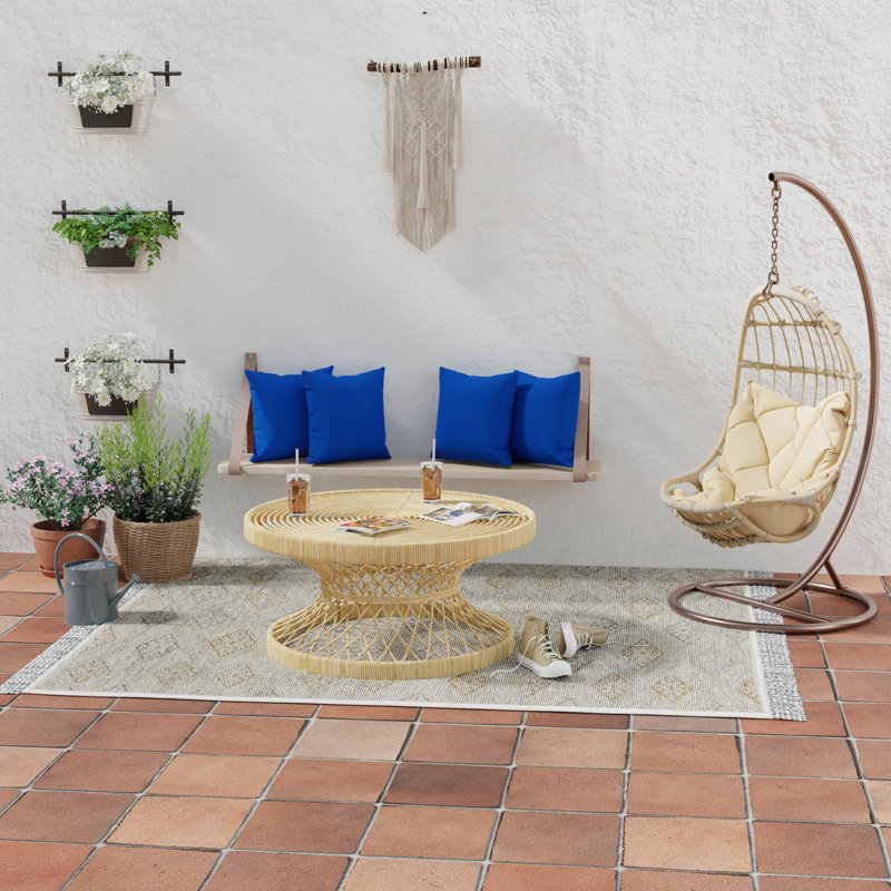 Sunbrella Outdoor Throw Pillow, Canvas Pacific Blue Sunbrella®, 16" H x 16" W
