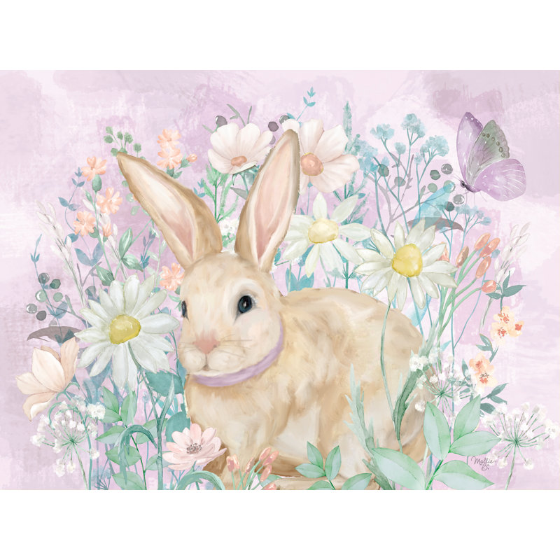 Printemps lapin 4 sur toile par Mollie B., H 12 po x l 18 po