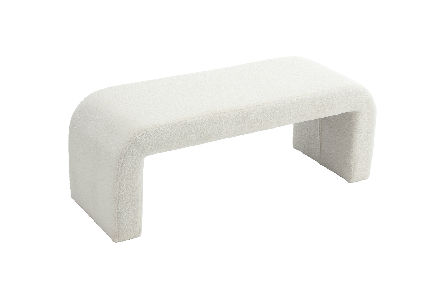 Latitude Run® Modern and Lovely Sherpa Bench, Sleek Bench for End of ...