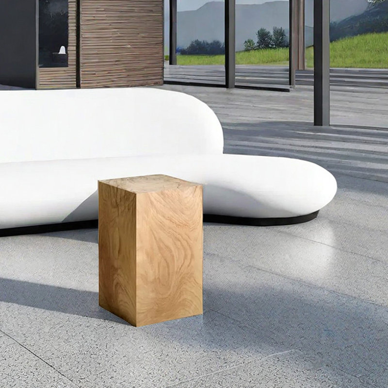 Table d'appoint de patio en bois massif