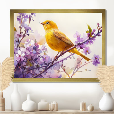 Art mural, oiseau chanteur dans le jardin II