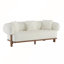 Canapé à accoudoirs arrondis courbés de couleur beige avec design ergonomique et siège très profond pour un confort inégalé et une esthétique moderne-117170952