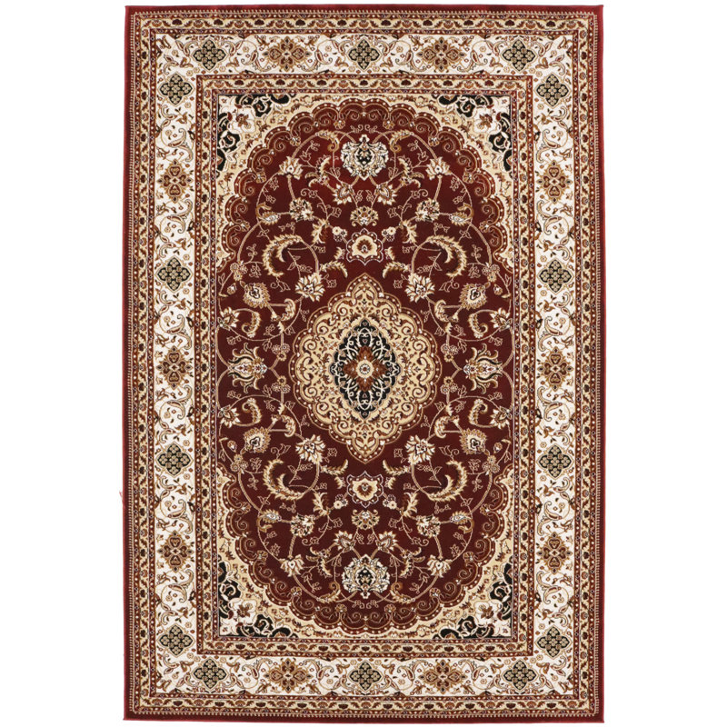 Tapis rectangulaire floral en laine Furlon, Rectangle 5 pi 2 po x 7 pi 9 po