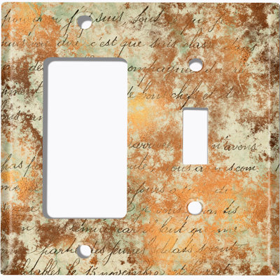 Patterned 2 - Gang Toggle Light Switch Standard Combination Wall Plate