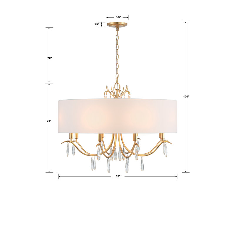 Wellesley 8 - Light Shaded Drum Chandelier