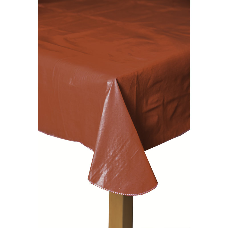Chandley Café Deauville Scarlet Tablecloth, 104" L x 60" W, Sand