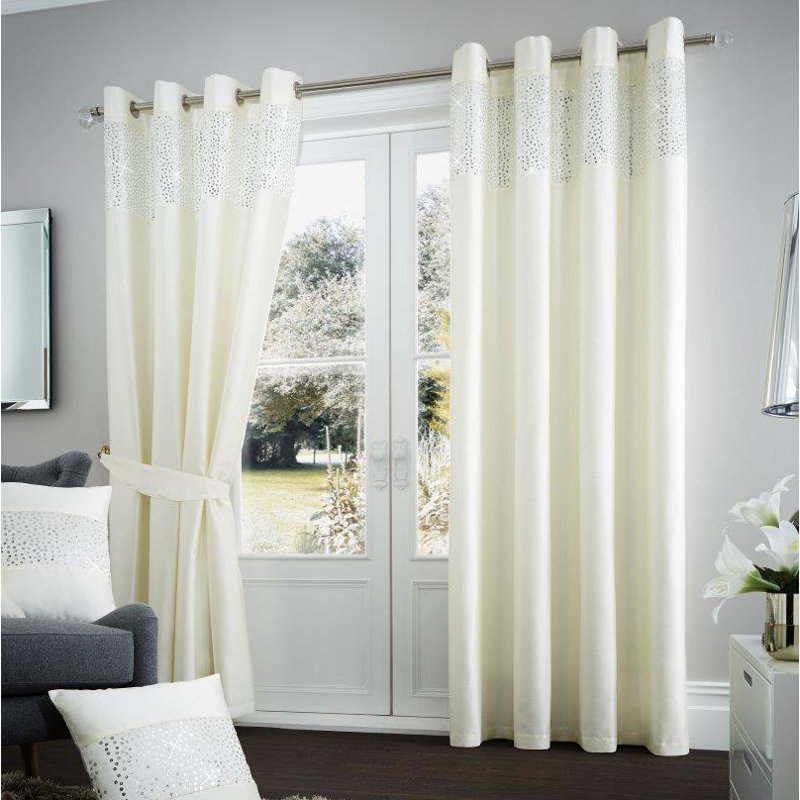 Aviv Room Darkening Curtain Pair, 167 W x 183 D cm, Black