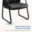 Ensemble de bureau noir à 2 tiroirs: bureau mobile à 5 tiroirs et fauteuil rembourré en cuir