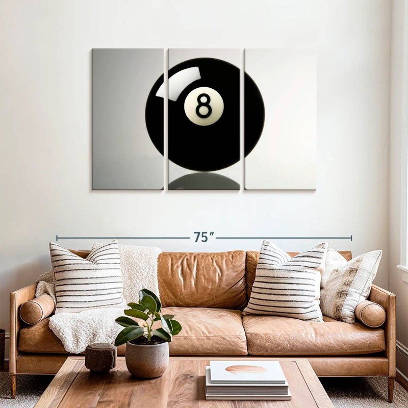 «Pool Ball», impression murale sur toile 3 pièces, H 36 po x l 57 po x P 1,25 po