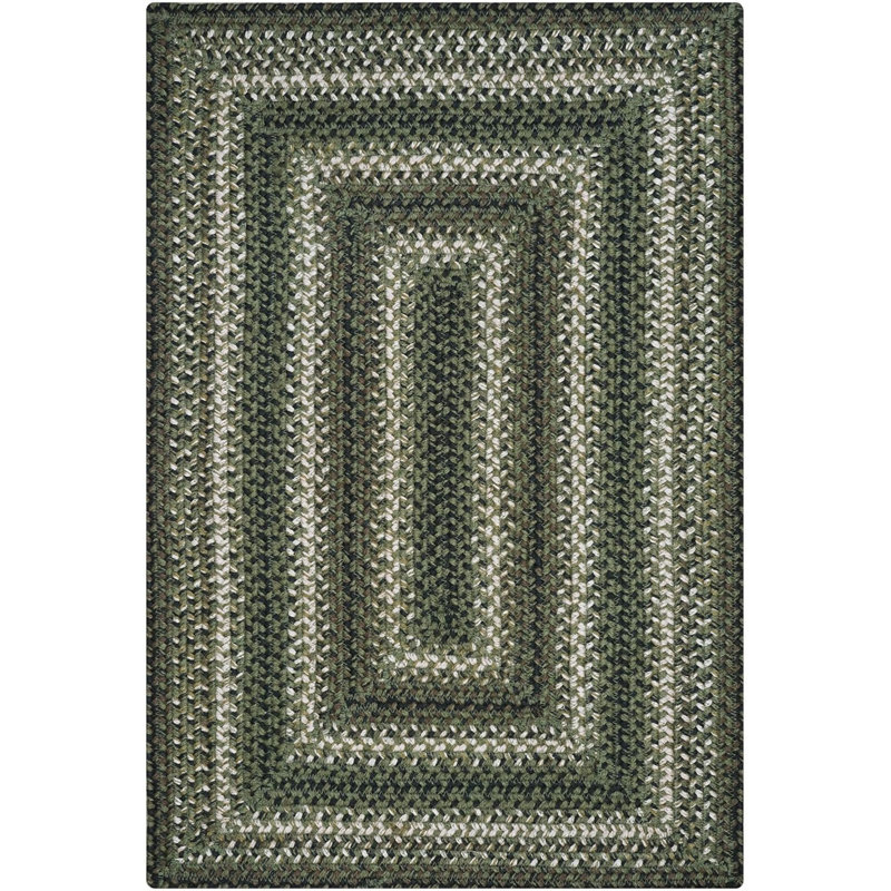Tapis vert primitif réversible en jute tressé sans perte de poils Damiesha, Rectangle 1 pi 10 po x 6 pi