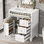 Meuble-lavabo autoportant de 30 po avec comptoir d'évier, armoire en bois massif et panneau de fibres à densité moyenne avec tiroir rabattable, 3 tiroirs et armoire de rangement, comptoir d'évier en céramique, blanc-990044453-990044472-990044474