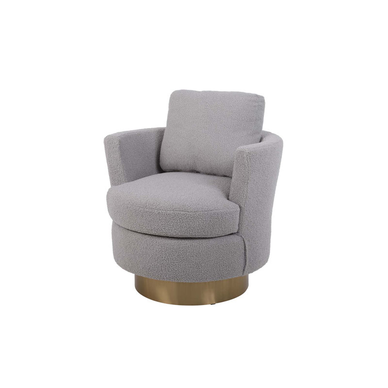 Fauteuil demi-tonneau Lindall, Fausse fourrure grise
