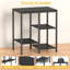 Support pour micro-ondes de cuisine, chariot à micro-ondes réglable à 4 niveaux, tablette de rangement, design ouvert pour épices, casseroles, petite table d'appoint, chariot à café pour salon, bureau, balcon, (noir anthracite)