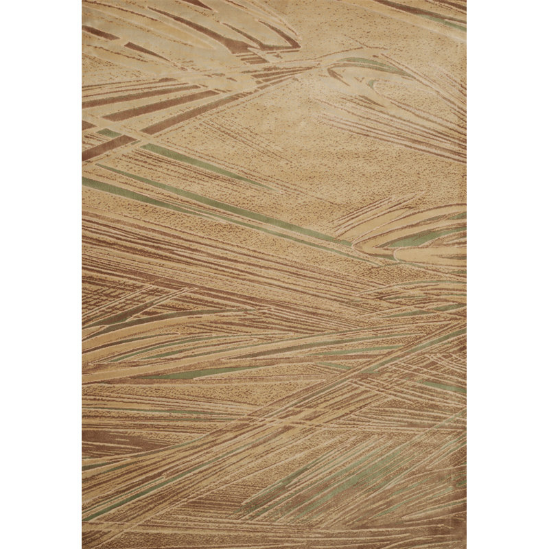 Tapis abstrait beige Tenorio, Rectangle 1 pi 10 po x 3 pi