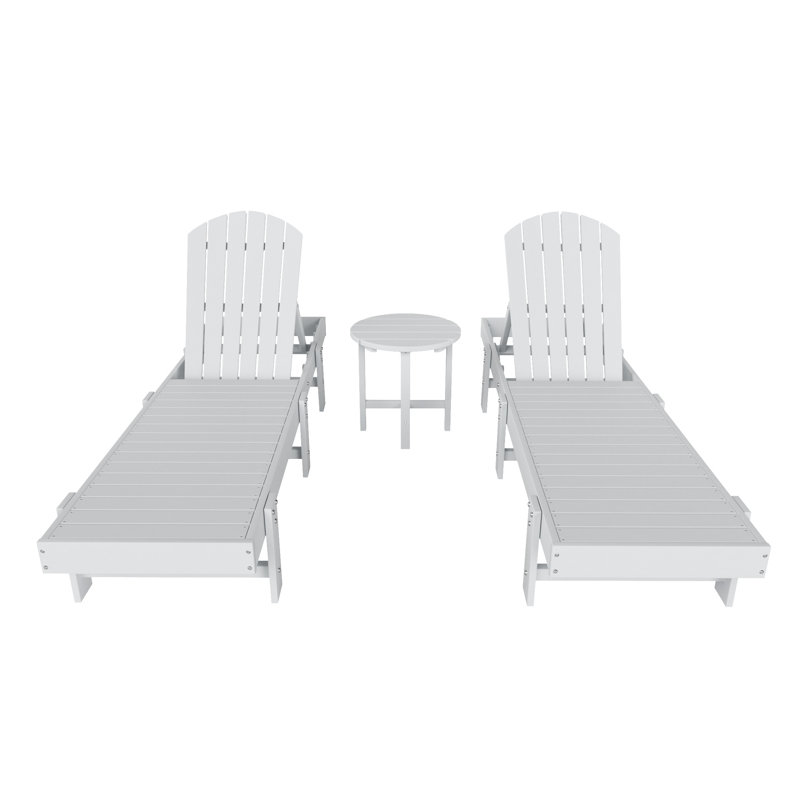 Altura Outdoor Chaise Lounge with Table, White