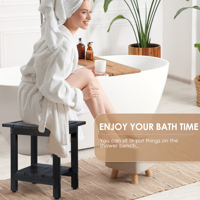 Bancs de douche en PEHD, Noir