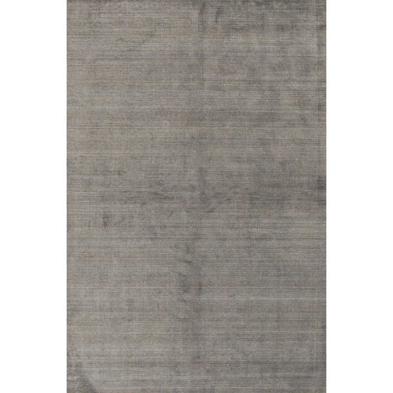 Tapis bleu et gris noué à la main de haute qualité, Rectangle 5 pi 9 po x 8 pi 9 po