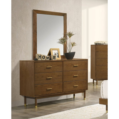 Commode 6 tiroirs avec miroir Kali