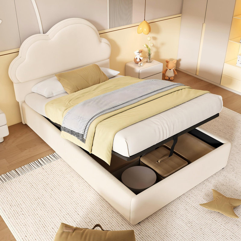 Upholstered Ottoman Storage Bed, Single (3')