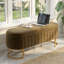 Banc coffre ottoman capitonné en velours de 130 cm avec couvercle rabattable et pieds en métal doré-274066176-521966111