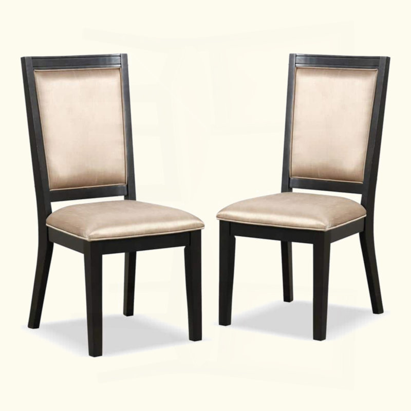 Contemporary Espresso Set Of 2Pc Dining Side Chairs Kitchen Dining Room Furniture